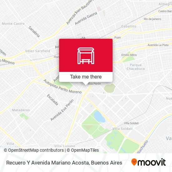 Recuero Y Avenida Mariano Acosta map