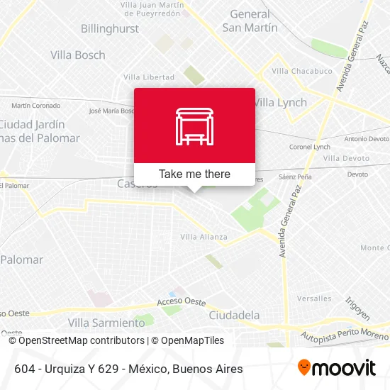 604 - Urquiza Y 629 - México map