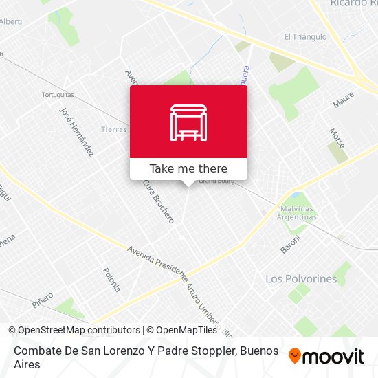 Combate De San Lorenzo Y Padre Stoppler map