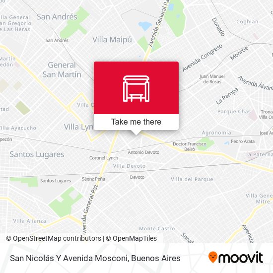 San Nicolás Y Avenida Mosconi map