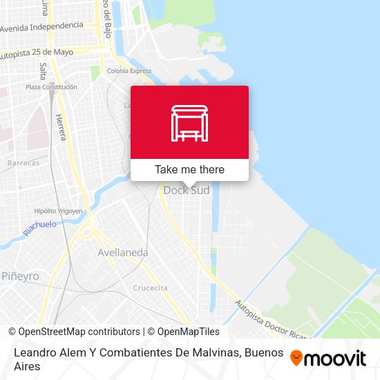 Leandro Alem Y Combatientes De Malvinas map