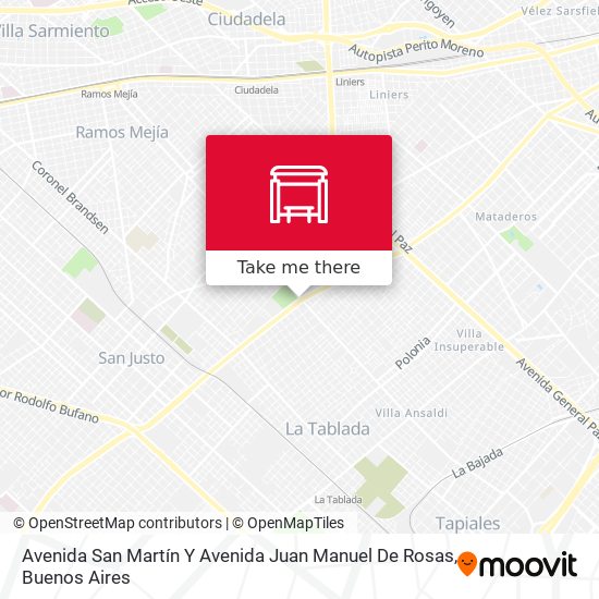 Avenida San Martín Y Avenida Juan Manuel De Rosas map