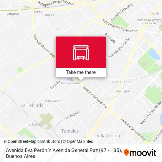 Avenida Eva Perón Y Avenida General Paz (97 - 185) map