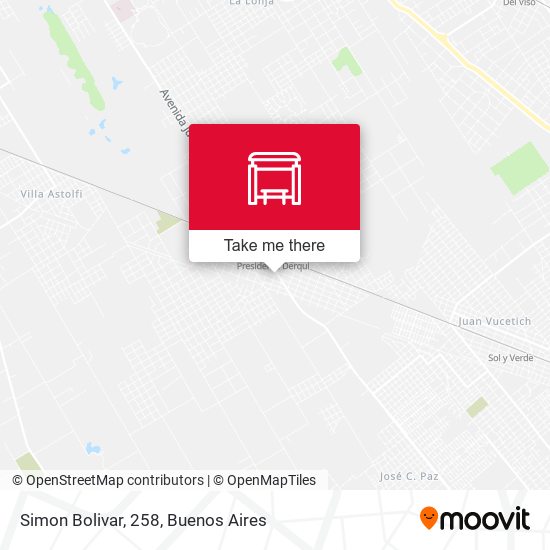 Simon Bolivar, 258 map