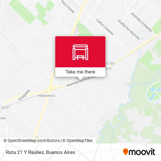 Mapa de Ruta 21 Y Raulíes