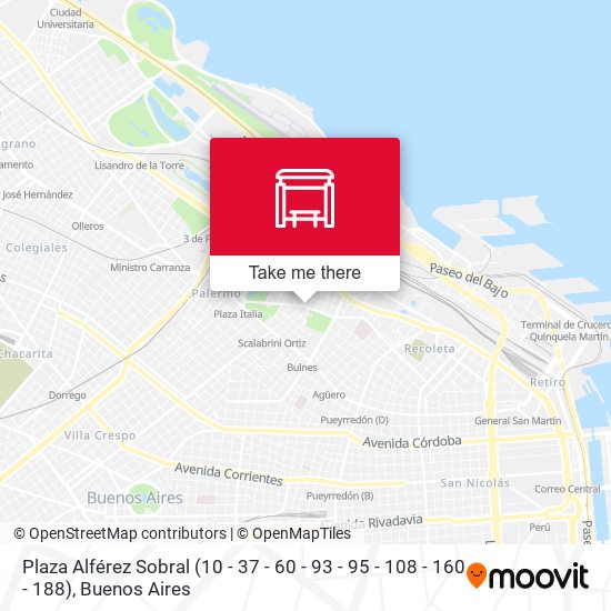 Mapa de Plaza Alférez Sobral (10 - 37 - 60 - 93 - 95 - 108 - 160 - 188)