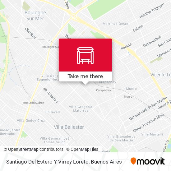 Santiago Del Estero Y Virrey Loreto map
