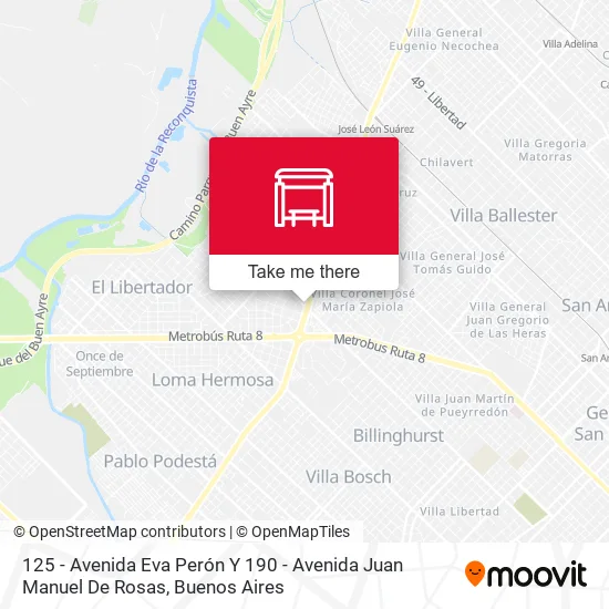 125 - Avenida Eva Perón Y 190 - Avenida Juan Manuel De Rosas map