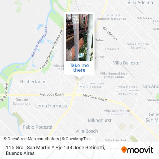 115 Gral. San Martin Y Pje 148 José Betinotti map