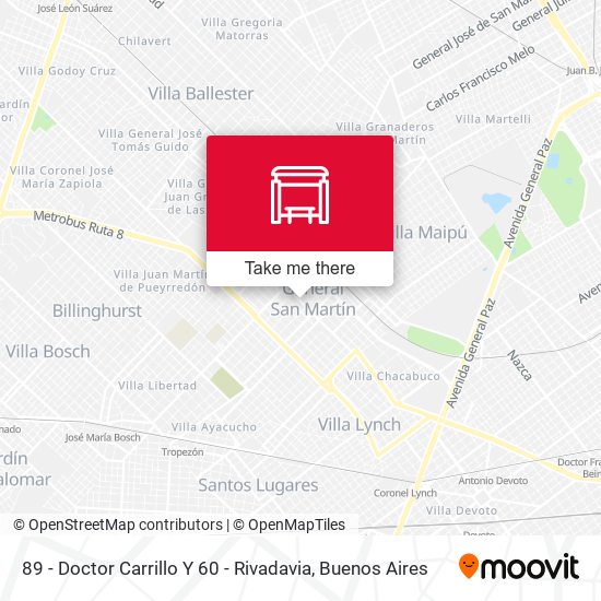 89 - Doctor Carrillo Y 60 - Rivadavia map
