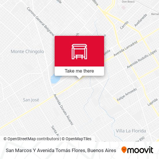 Mapa de San Marcos Y Avenida Tomás Flores