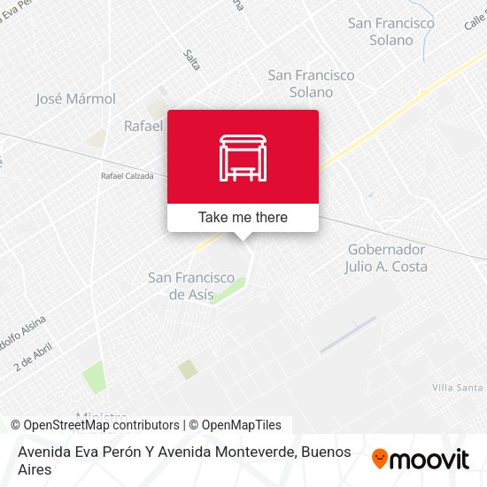 Avenida Eva Perón Y Avenida Monteverde map