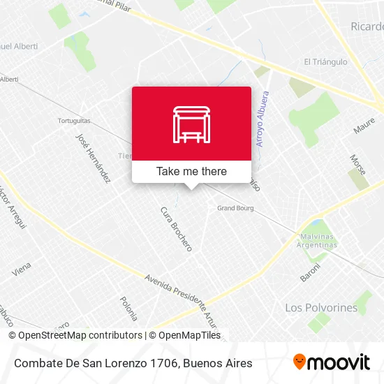 Combate De San Lorenzo 1706 map
