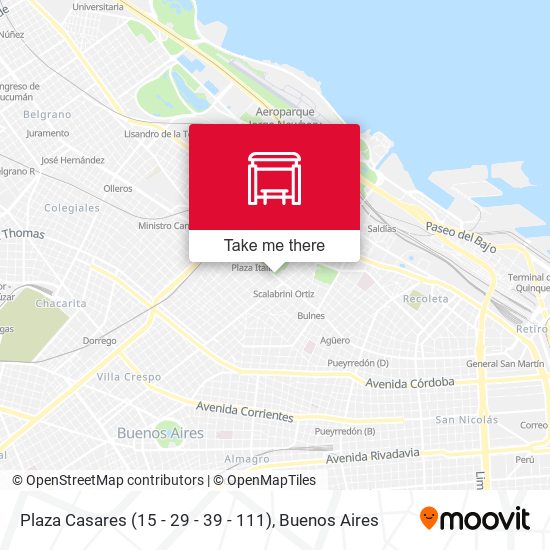 Mapa de Plaza Casares (15 - 29 - 39 - 111)