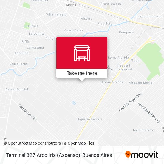 Mapa de Terminal 327 Arco Iris (Ascenso)