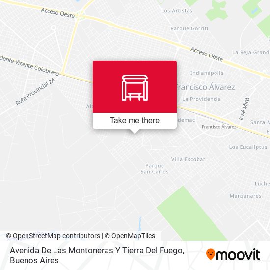 Avenida De Las Montoneras Y Tierra Del Fuego map
