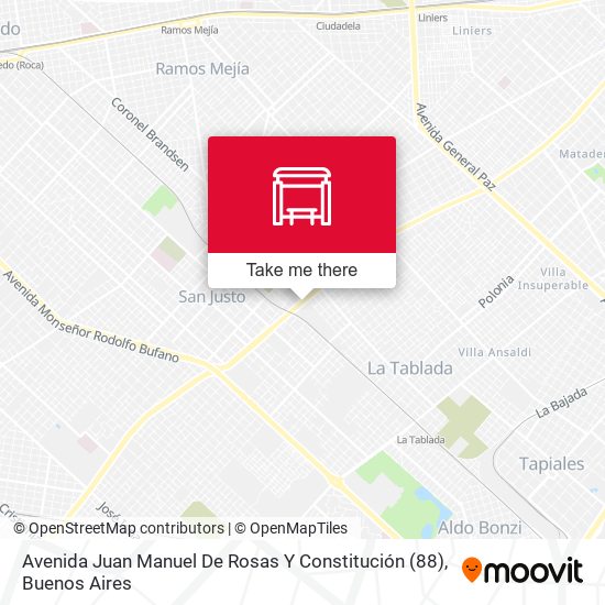 Mapa de Avenida Juan Manuel De Rosas Y Constitución (88)