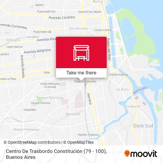Mapa de Centro De Trasbordo Constitución (79 - 100)