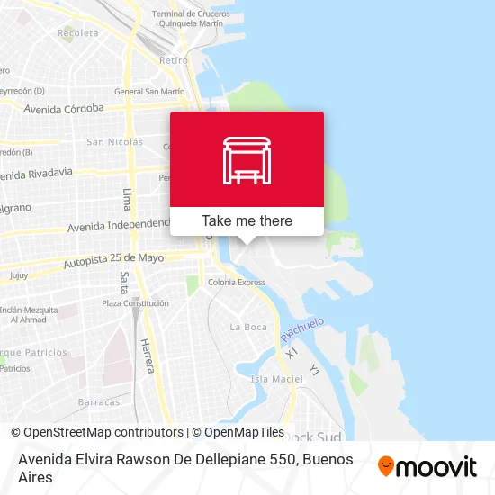 Mapa de Avenida Elvira Rawson De Dellepiane 550
