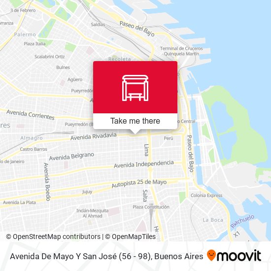 Mapa de Avenida De Mayo Y San José (56 - 98)