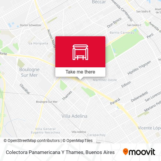Mapa de Colectora Panamericana Y Thames