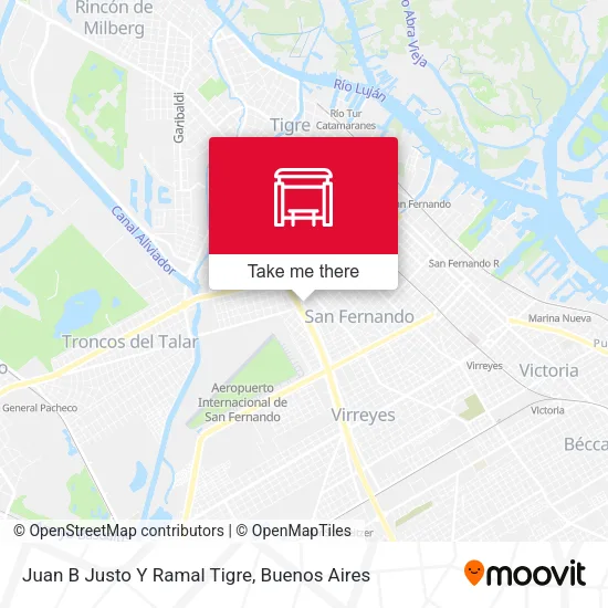 Juan B Justo Y Ramal Tigre map
