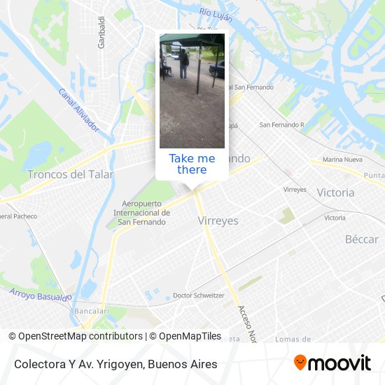 Colectora Y Av. Yrigoyen map