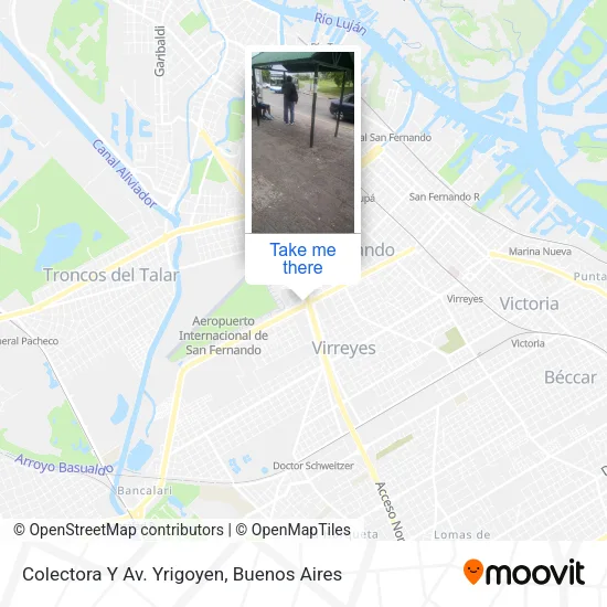 Colectora Y Av. Yrigoyen map
