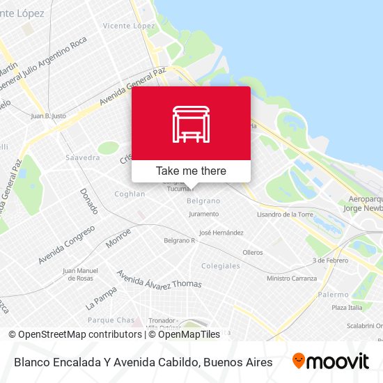 Blanco Encalada Y Avenida Cabildo map
