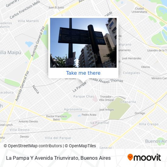 Mapa de La Pampa Y Avenida Triunvirato