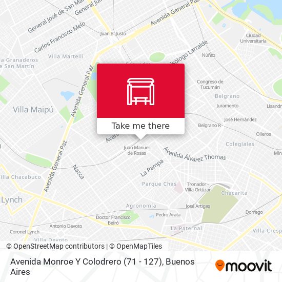 Avenida Monroe Y Colodrero (71 - 127) map