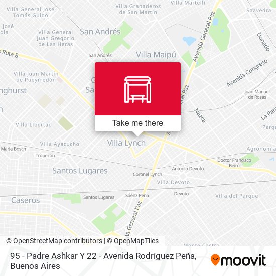 95 - Padre Ashkar Y 22 - Avenida Rodríguez Peña map