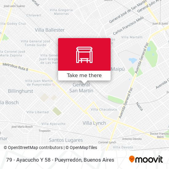 79 - Ayacucho Y 58 - Pueyrredón map
