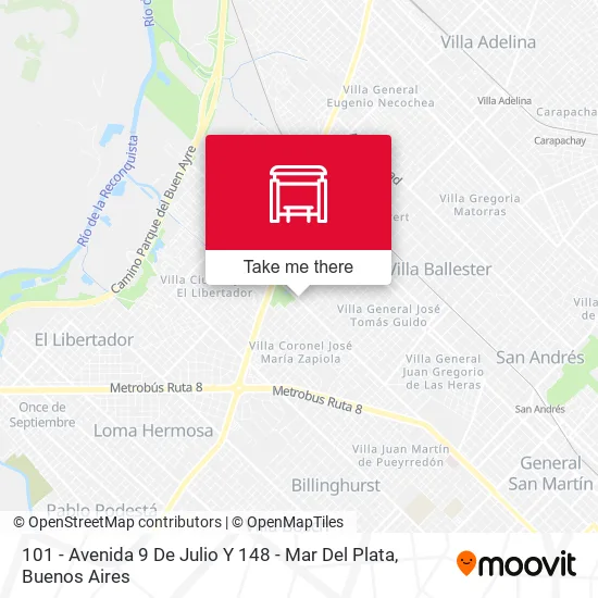 101 - Avenida 9 De Julio Y 148 - Mar Del Plata map