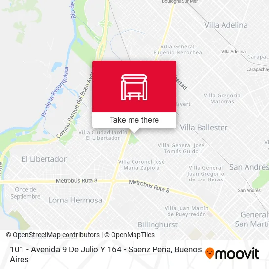 101 - Avenida 9 De Julio Y 164 - Sáenz Peña map