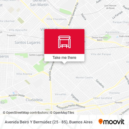 Avenida Beiró Y Bermúdez (25 - 85) map