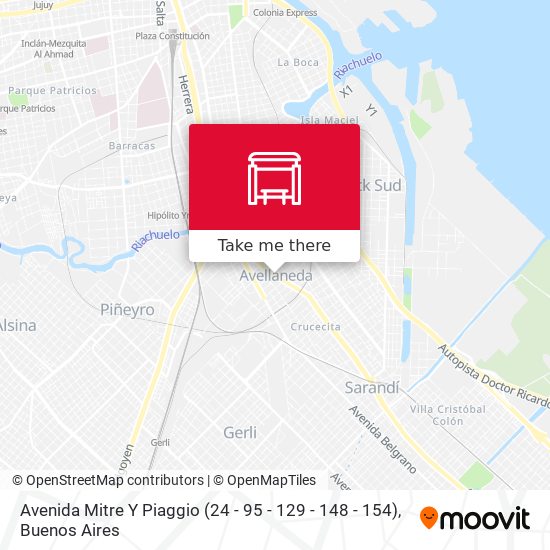 Avenida Mitre Y Piaggio (24 - 95 - 129 - 148 - 154) map