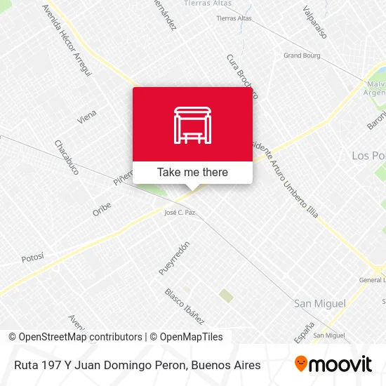 Ruta 197 Y Juan Domingo Peron map