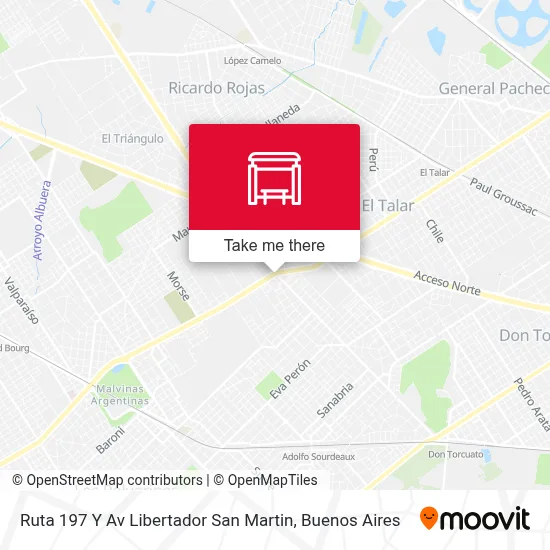 Ruta 197 Y Av Libertador San Martin map