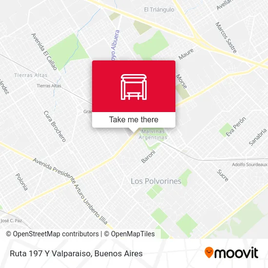 Ruta 197 Y Valparaiso map