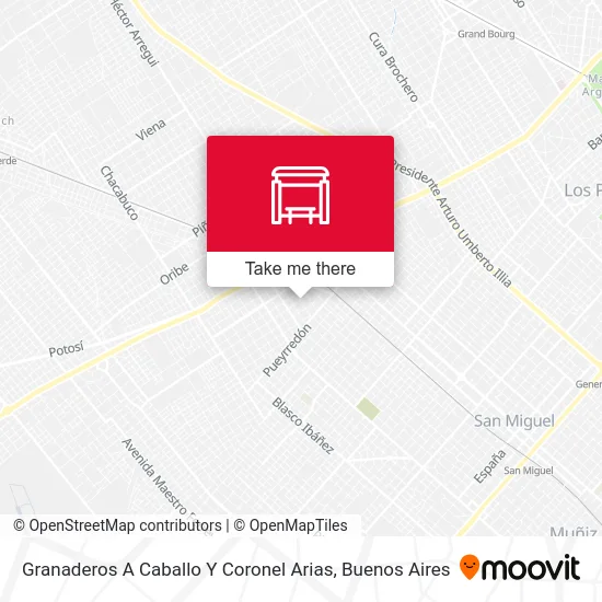 Granaderos A Caballo Y Coronel Arias map