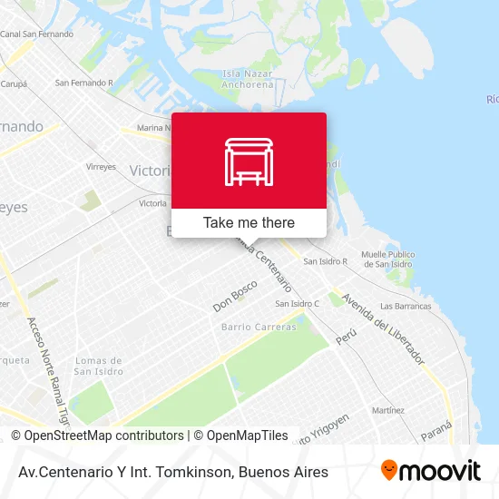 Av.Centenario Y Int. Tomkinson map