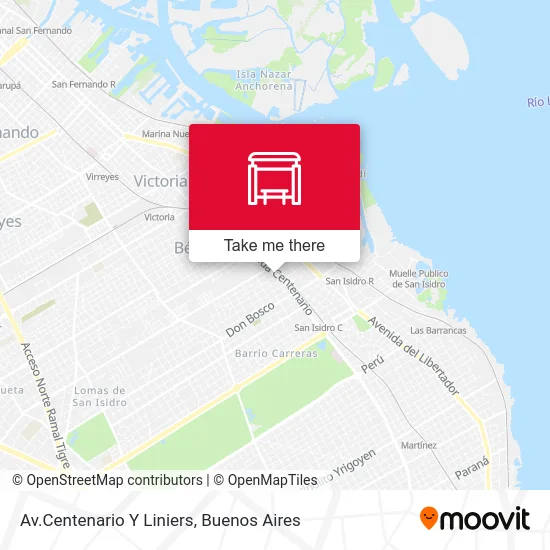 Av.Centenario Y Liniers map