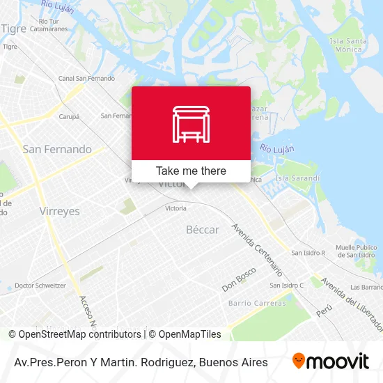 Av.Pres.Peron Y Martin. Rodriguez map