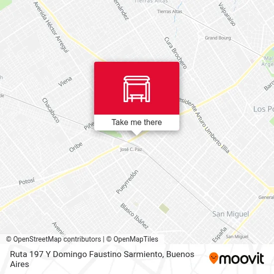 Ruta 197 Y Domingo Faustino Sarmiento map