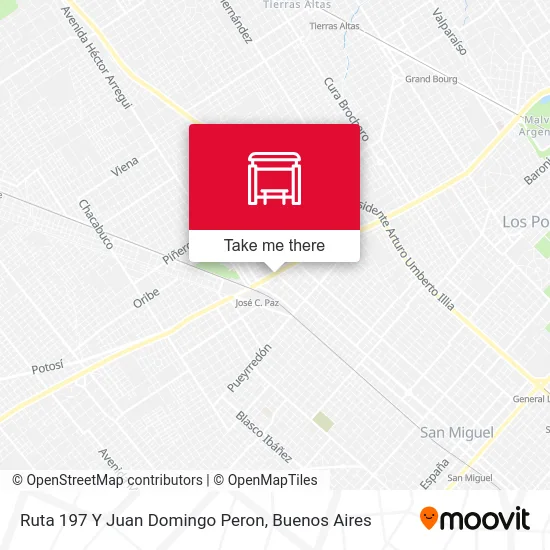 Ruta 197 Y Juan Domingo Peron map