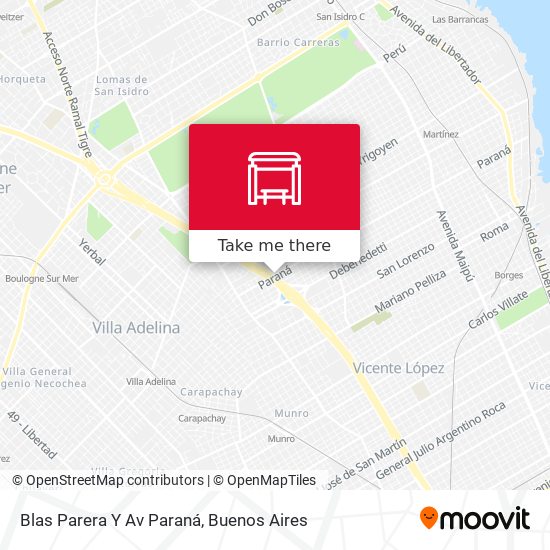 Blas Parera Y Av Paraná map