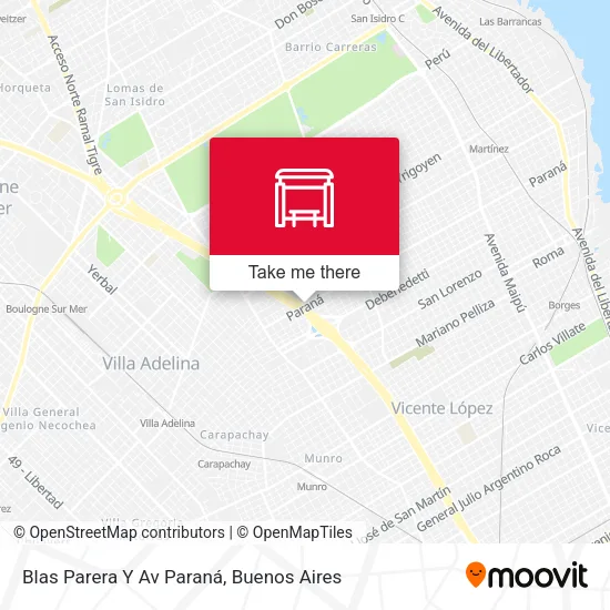 Mapa de Blas Parera Y Av Paraná