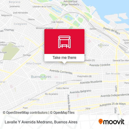 Mapa de Lavalle Y Avenida Medrano