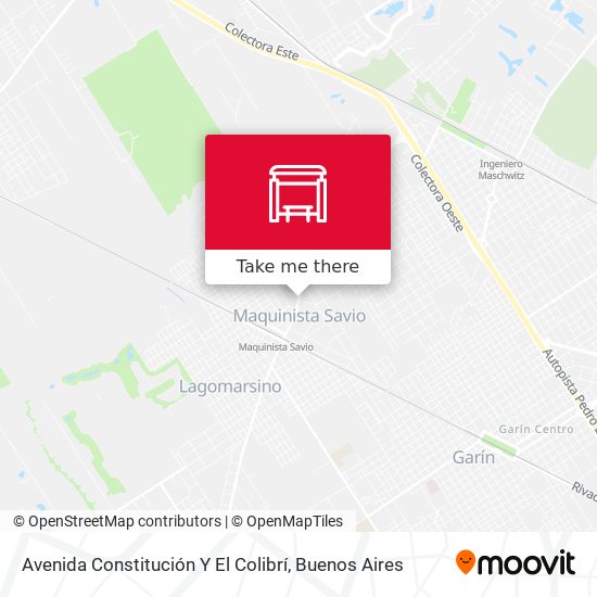 Mapa de Avenida Constitución Y El Colibrí